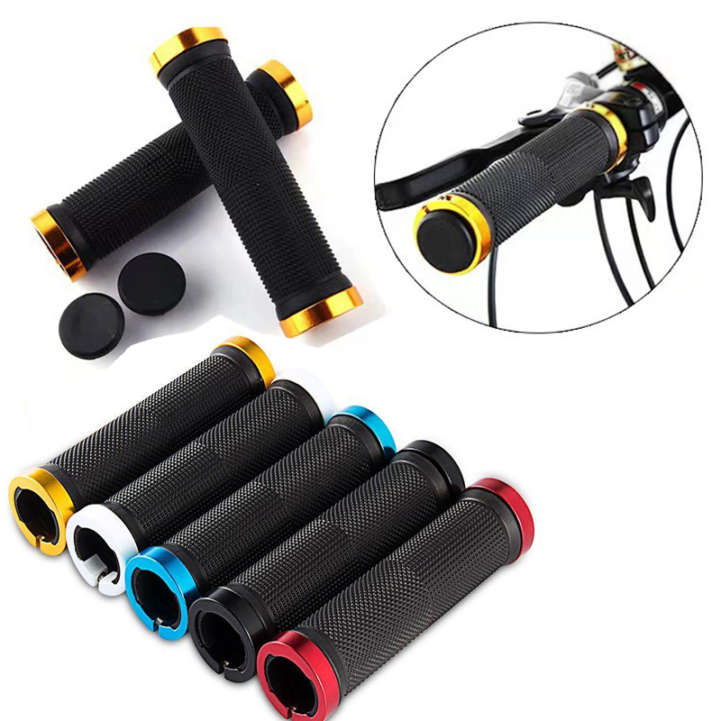 Commuter Bike Lock - ปลอกแฮนด์จักรยานเสือภูเขา 1 คู่ แบบยาง ล็อคสองด้าน กันลื่น